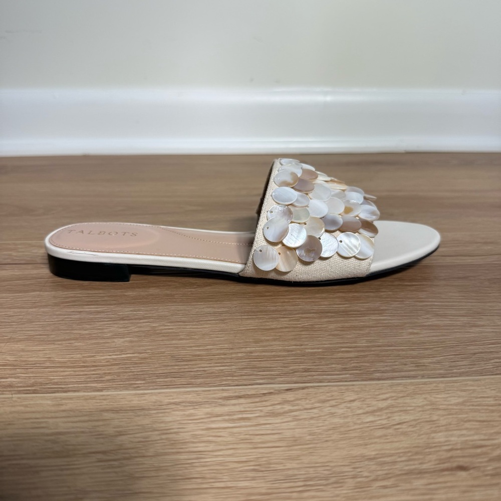 Talbots Keri Shell Embellished Slides Sandals Wom… - image 2